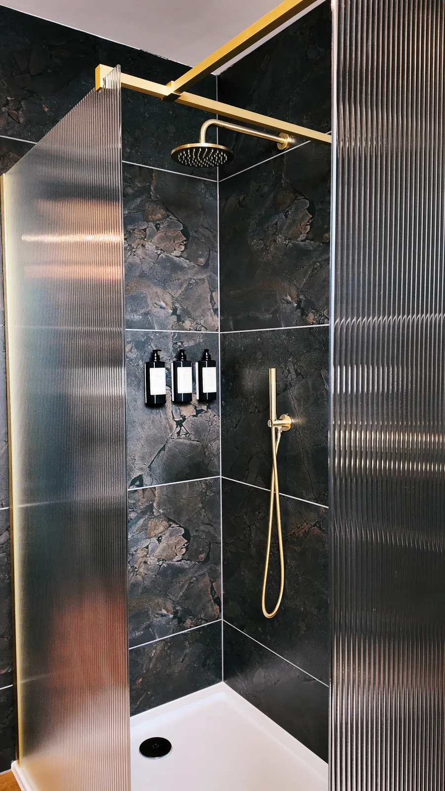 Ensuite shower in the Hangover Suite