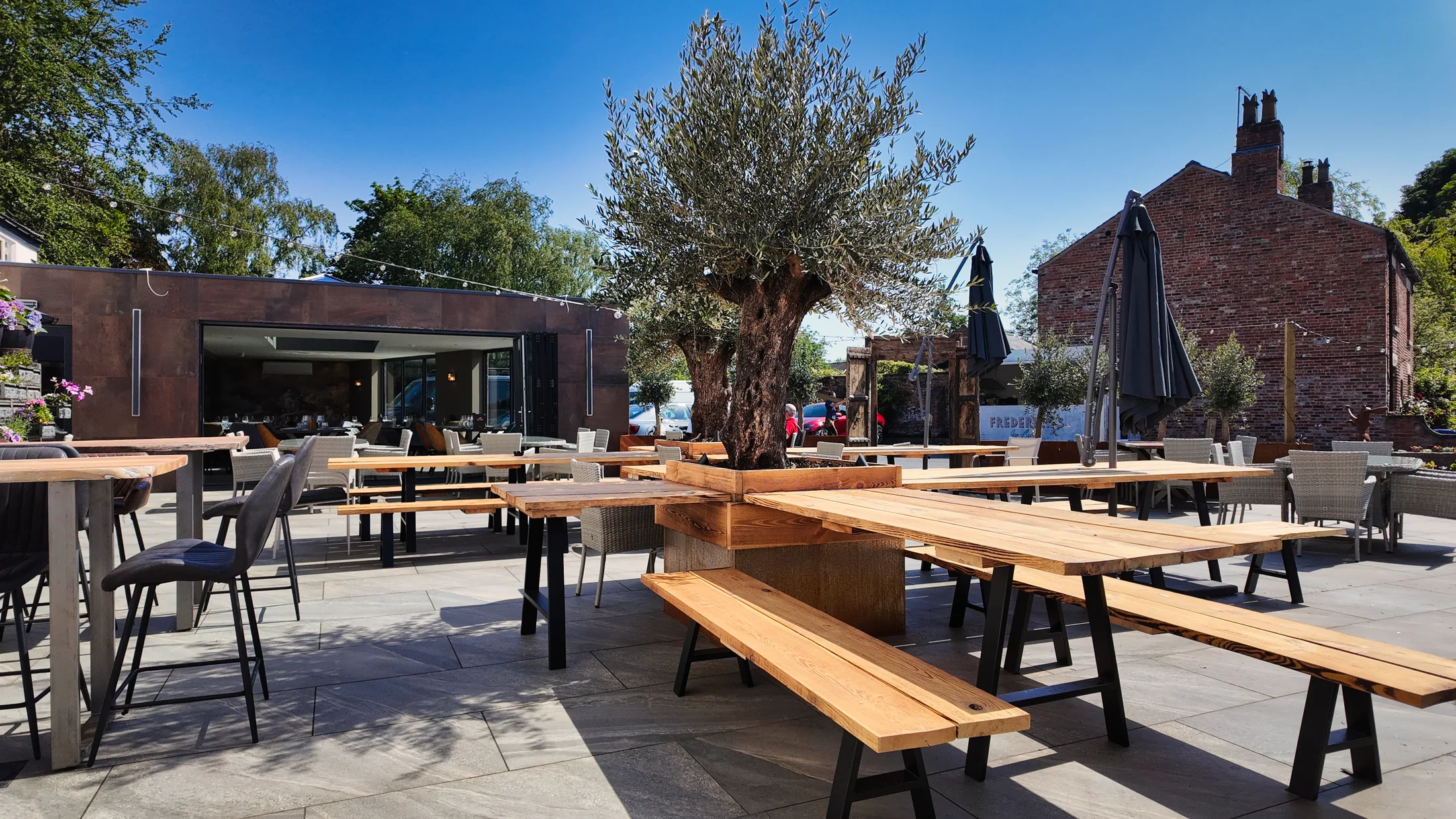 The outdoor terrace at Black Rabbit